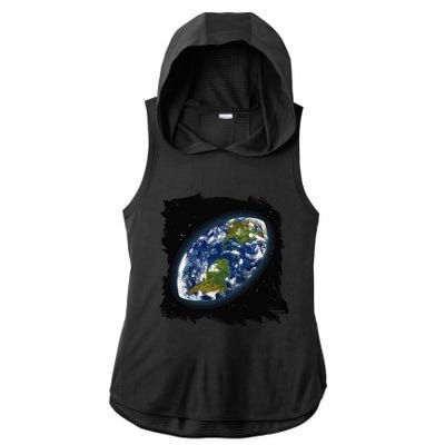 Rugby Ball Earth Ladies PosiCharge Tri-Blend Wicking Draft Hoodie Tank