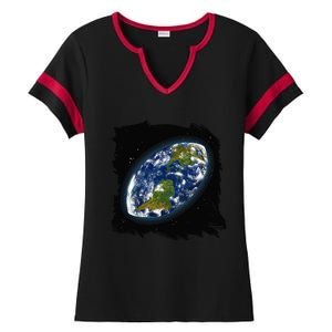 Rugby Ball Earth Ladies Halftime Notch Neck Tee