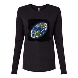 Rugby Ball Earth Womens Cotton Relaxed Long Sleeve T-Shirt