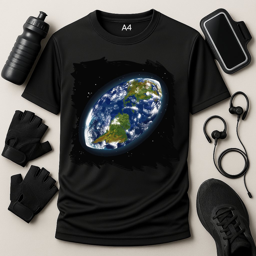 Rugby Ball Earth Cooling Performance Crew T-Shirt