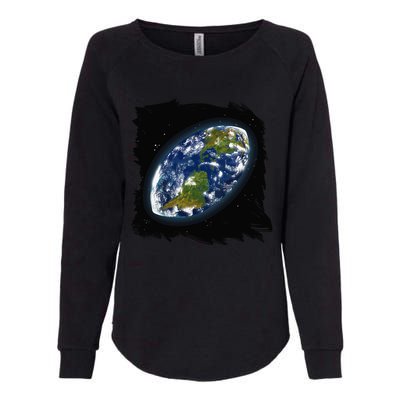 Rugby Ball Earth Womens California Wash Sweatshirt