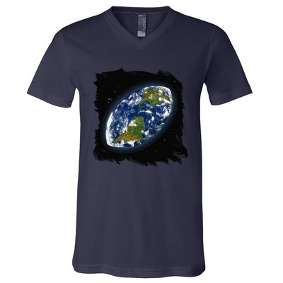 Rugby Ball Earth V-Neck T-Shirt