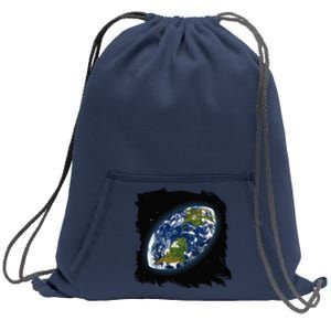 Rugby Ball Earth Sweatshirt Cinch Pack Bag