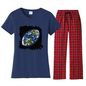 Rugby Ball Earth Women's Flannel Pajama Set