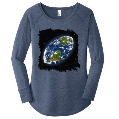 Rugby Ball Earth Women's Perfect Tri Tunic Long Sleeve Shirt