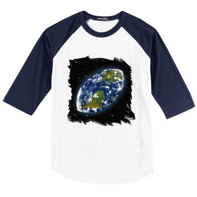 Rugby Ball Earth Baseball Sleeve Shirt