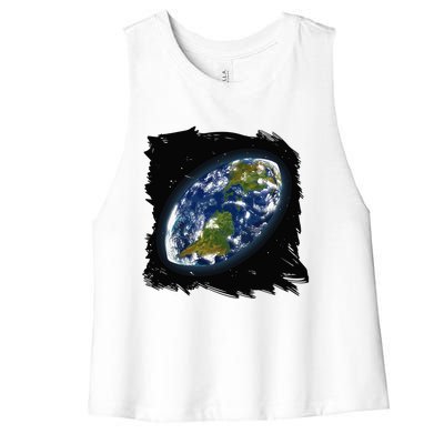 Rugby Ball Earth Women's Racerback Cropped Tank