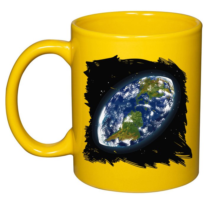 Rugby Ball Earth 11oz C Handle Ceramic Mug