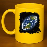 Rugby Ball Earth 11oz C Handle Ceramic Mug