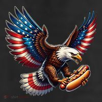 Retro Bald Eagle Hotdog American Flag 4th Of July Patriotic 11oz C Handle Ceramic Mug