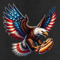 Retro Bald Eagle Hotdog American Flag 4th Of July Patriotic Golf Towel