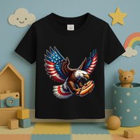Retro Bald Eagle Hotdog American Flag 4th Of July Patriotic Toddler T-Shirt