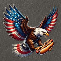 Retro Bald Eagle Hotdog American Flag 4th Of July Patriotic Cotton Canvas Backpack