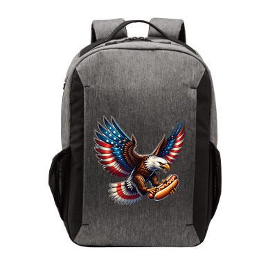 Retro Bald Eagle Hotdog American Flag 4th Of July Patriotic Vector Backpack