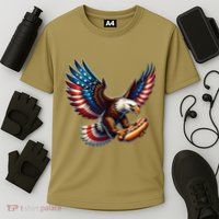 Retro Bald Eagle Hotdog American Flag 4th Of July Patriotic Performance Shirt