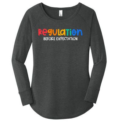 Regulation Before Expectation Autism Awareness Women's Perfect Tri Tunic Long Sleeve Shirt