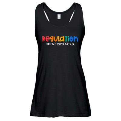 Regulation Before Expectation Autism Awareness Ladies Essential Flowy Tank