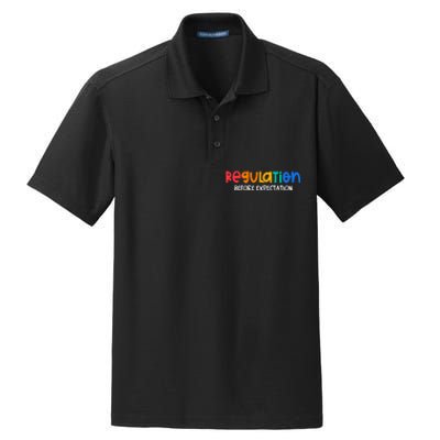 Regulation Before Expectation Autism Awareness Dry Zone Grid Polo