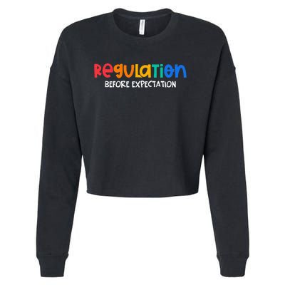 Regulation Before Expectation Autism Awareness Cropped Pullover Crew