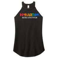 Regulation Before Expectation Autism Awareness Women's Perfect Tri Rocker Tank