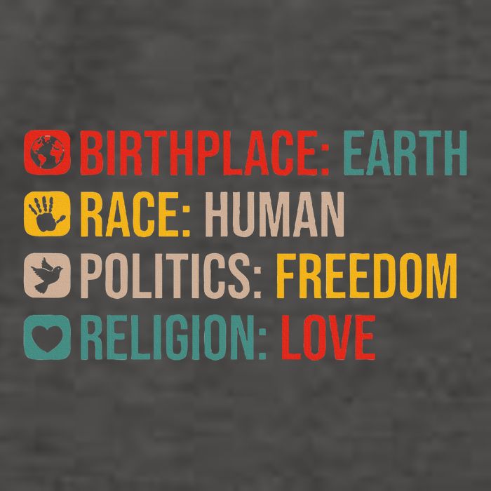 Retro Birthplace Earth Race Human Politics Freedom Positive Vector Backpack