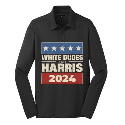 Retro Button Election For Democrats Silk Touch Performance Long Sleeve Polo