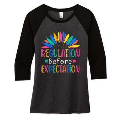 Regulation Before Expectation Women's Tri-Blend 3/4-Sleeve Raglan Shirt