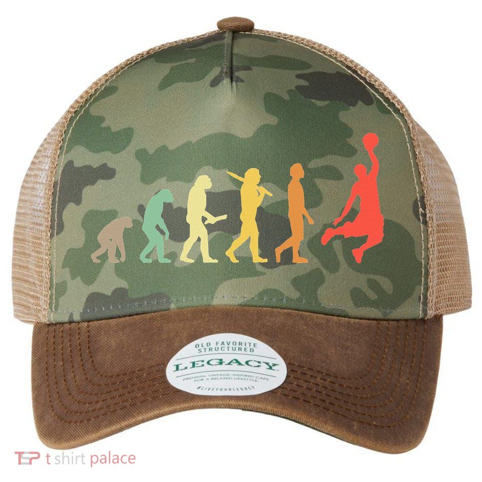 Retro Basketball Evolution Gift For Basketball Players Legacy Tie Dye Trucker Hat