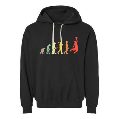 Retro Basketball Evolution Gift For Basketball Players Garment-Dyed Fleece Hoodie