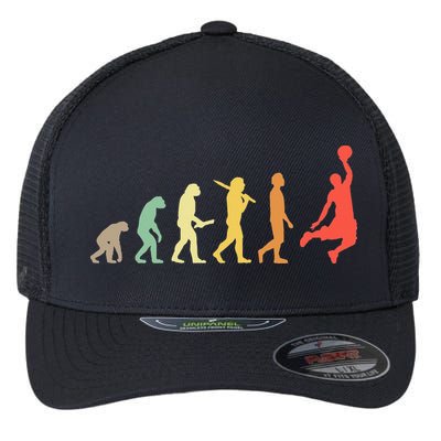 Retro Basketball Evolution Gift For Basketball Players Flexfit Unipanel Trucker Cap