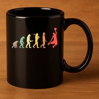 Retro Basketball Evolution Gift For Basketball Players 11oz C Handle Ceramic Mug