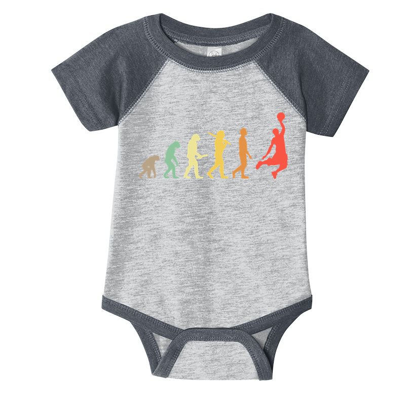 Retro Basketball Evolution Gift For Basketball Players Infant Baby Jersey Bodysuit