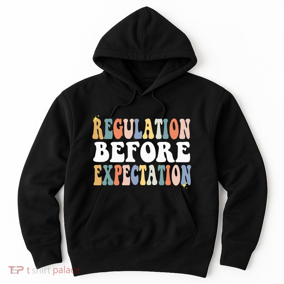 Regulation Before Expectation Groovy SPED Teacher OT Therapy Hoodie