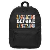 Regulation Before Expectation Groovy SPED Teacher OT Therapy 16 in Basic Backpack