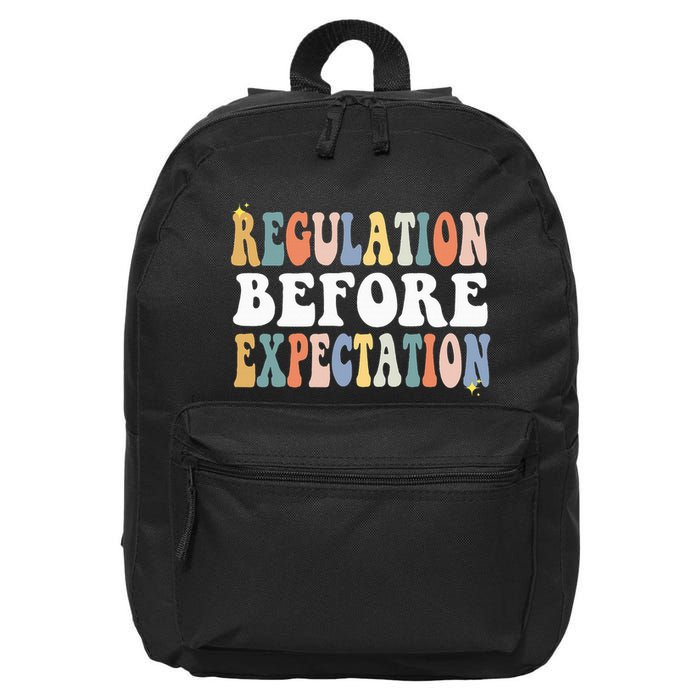 Regulation Before Expectation Groovy SPED Teacher OT Therapy 16 in Basic Backpack