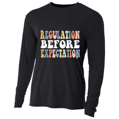 Regulation Before Expectation Groovy SPED Teacher OT Therapy Cooling Performance Long Sleeve Crew