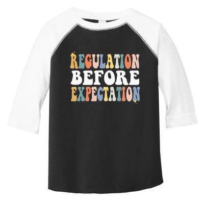 Regulation Before Expectation Groovy SPED Teacher OT Therapy Toddler Fine Jersey T-Shirt