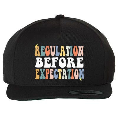 Regulation Before Expectation Groovy SPED Teacher OT Therapy Wool Snapback Cap