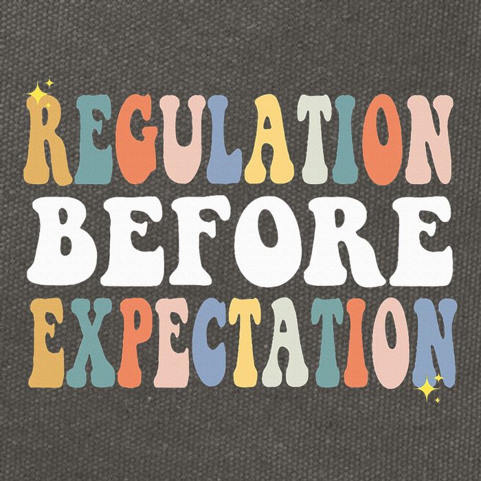 Regulation Before Expectation Groovy SPED Teacher OT Therapy Cotton Canvas Backpack
