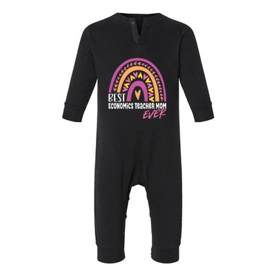 Rainbow Best Economics Teacher Mom Ever Mother's Day Infant Fleece One Piece