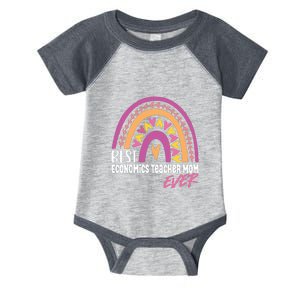 Rainbow Best Economics Teacher Mom Ever Mother's Day Infant Baby Jersey Bodysuit