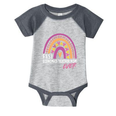 Rainbow Best Economics Teacher Mom Ever Mother's Day Infant Baby Jersey Bodysuit