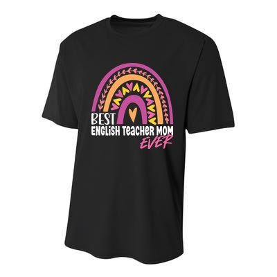 Rainbow Best English Teacher Mom Ever Mother's Day Youth Performance Sprint T-Shirt