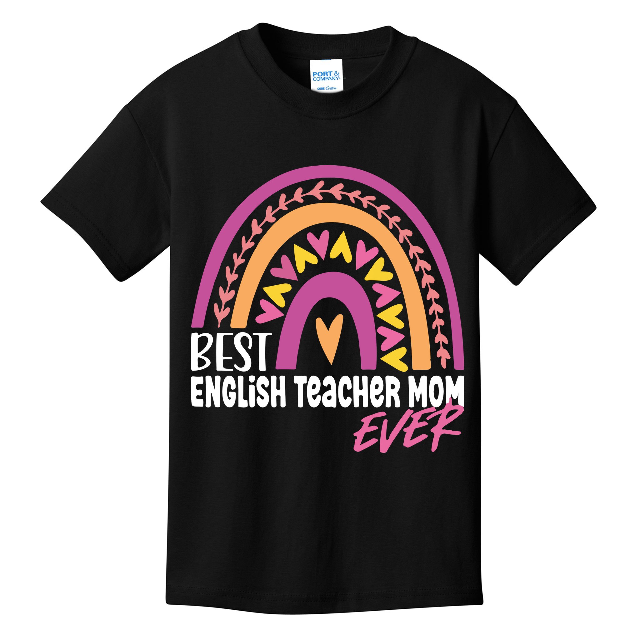 Rainbow Best English Teacher Mom Ever Mother's Day Kids T-Shirt