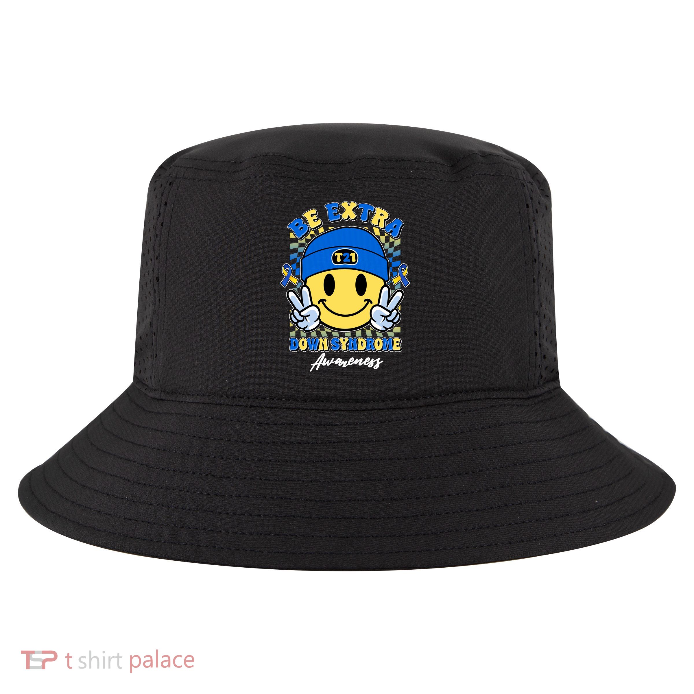 Retro Be Extra Down Syndrome Awareness Smiley Emoji Cool Comfort Performance Bucket Hat