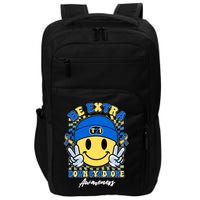 Retro Be Extra Down Syndrome Awareness Smiley Emoji Impact Tech Backpack