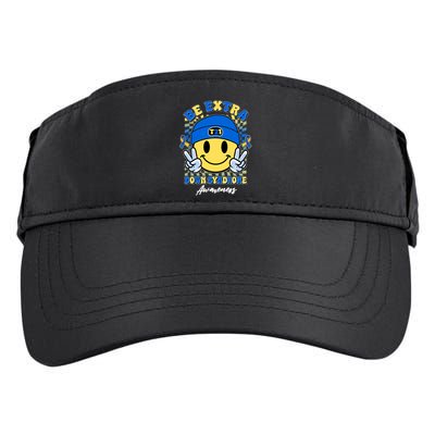 Retro Be Extra Down Syndrome Awareness Smiley Emoji Adult Drive Performance Visor