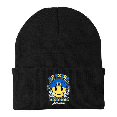 Retro Be Extra Down Syndrome Awareness Smiley Emoji Beanie