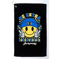 Retro Be Extra Down Syndrome Awareness Smiley Emoji Golf Towel