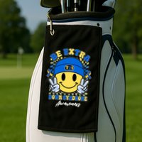 Retro Be Extra Down Syndrome Awareness Smiley Emoji Golf Towel